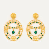 Pendientes Luna Oval Petit con cristales