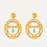 Pendientes Luna Oval Petit con cristales