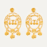 Pendientes Luna Oval de Flores