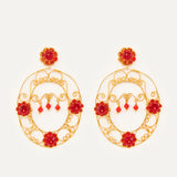 Pendientes Luna Oval con cristales