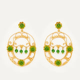 Pendientes Luna Oval con cristales
