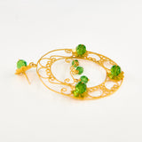 Pendientes Luna Oval con cristales