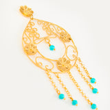 Pendientes Luna del Mediterráneo con cadenas