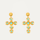 Pendientes Cruz de Sant Elm con piedras