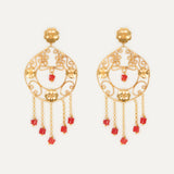 Pendientes Luna del Mediterráneo con cadenas