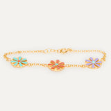 Pulsera Tres Flores Fenicia esmaltada