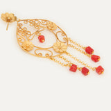 Pendientes Luna del Mediterráneo con cadenas