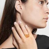 Anillo Sello Flor Fenicia esmaltada