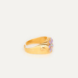 Anillo Sello Flor Fenicia esmaltada