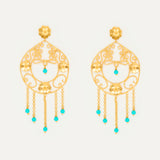 Mediterranean Moon Earrings with chains