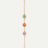 Three Enameled Phoenician Flowers Bracelet
