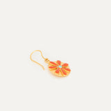 Enameled Phoenician Flower Earrings