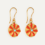 Enameled Phoenician Flower Earrings