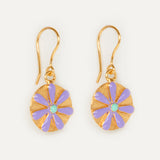 Enameled Phoenician Flower Earrings