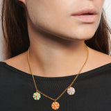 Collar Tres Flores Fenicia esmaltadas