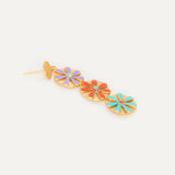 Three Enameled Phoenician Flowers Earrings