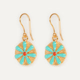 Enameled Phoenician Flower Earrings