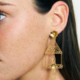 Pendientes Ave María con cruz de filigrana