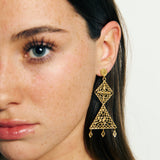 Pendientes Rombo Pla Petit con Ave María