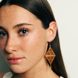 Pendientes Rombo Pla con cristales incrustados