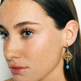 Pendientes Rombo Pla Petit con piedra