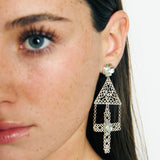 Pendientes Ave María con cruz de filigrana