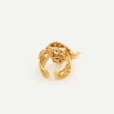 Anillo Rombo Pla Petit con cristales y cadenas