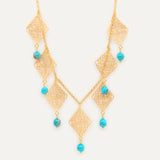 Collar Siete Rombos Pla Petit con piedras