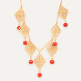 Collar Siete Rombos Pla Petit con piedras