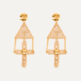 Pendientes Ave María con cruz de filigrana