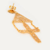 Pendientes Ave María con cruz de filigrana