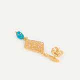 Pendientes Rombo Pla Petit con piedra