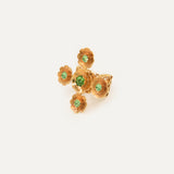 Anillo Cruz de Flores con cristales