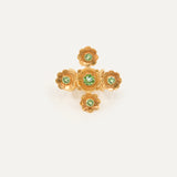 Anillo Cruz de Flores con cristales